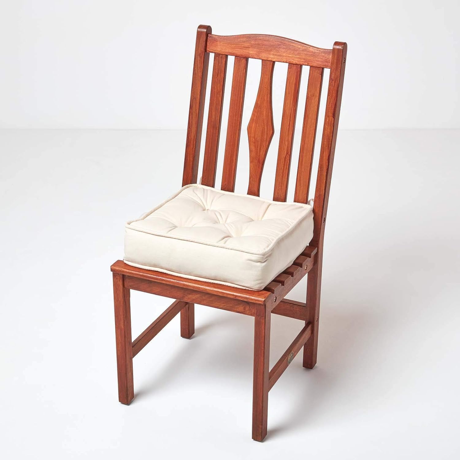 Cotton Dining Chair Booster Cushion | 40cm x 40cm | Cream