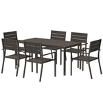 7 Piece Garden Furniture Set W/ Table And 6 Stackable Chairs