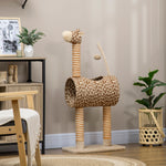 Cat Tree Cute Giraffe Kitten Play Tower W/ Scratching Posts, Tunnel, Ball