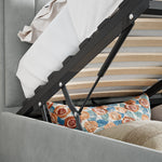 Rhodes Velvet Ottoman Bed | Double | Grey