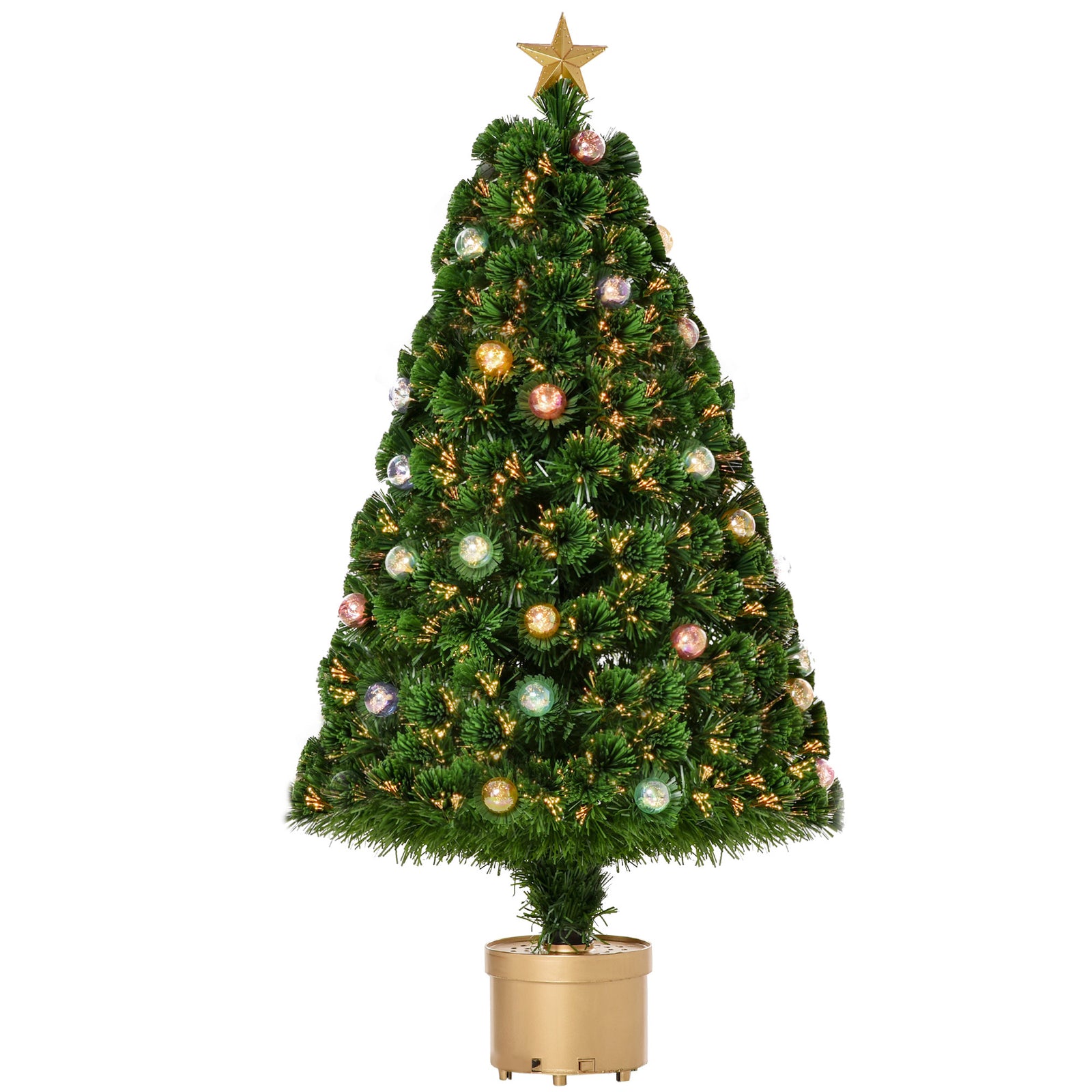3/4/5ft Prelit Christmas Tree Fiber Optic Home | 4ft | Green