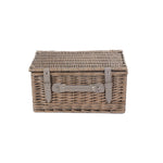 Grey Tweed Fitted Picnic Wicker Basket | 2-Person | Gray