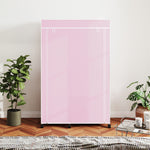 HOMCOM Fabric Wardrobe W/ Shelves Hanging Rail Foldable Wardrobes, Pink