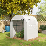 Polytunnel Greenhouse W/ Mesh Windows 1.8x1.8x2m | White