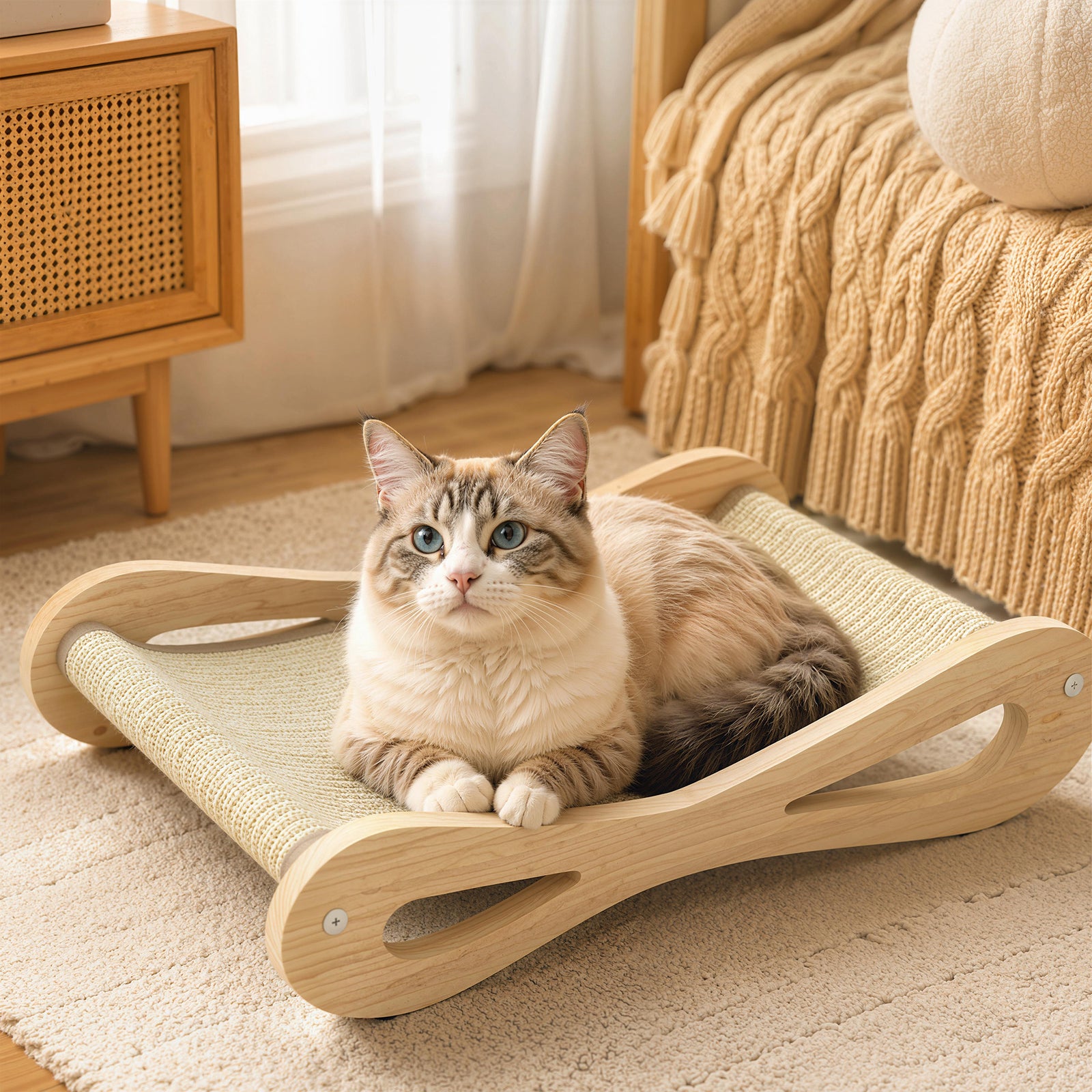 PawHut 2 In 1 Sisal Cat Scratcher Bed Cat Scratching Board And Lounger