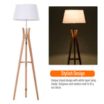 Tripod Floor Lamp Light E27 Base With Fabric Shade Shelf | One Size | Natura