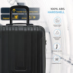 55x40x20cm Lightweight Luggage Overhead Cabin Hard Shell Cabin Suitcase 60+ Airlines Approved - Carry On Case - 4 Wheels | Cabin | Black