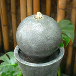 Outdoor Modern Cylindrical Water Polo Fountain With Warm Light