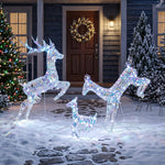 Outsunny 3-piece Christmas Lighted Reindeer Family Set For Outdoor