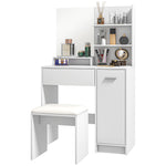 Dressing Table With Mirror And Stool, Makeup Desk