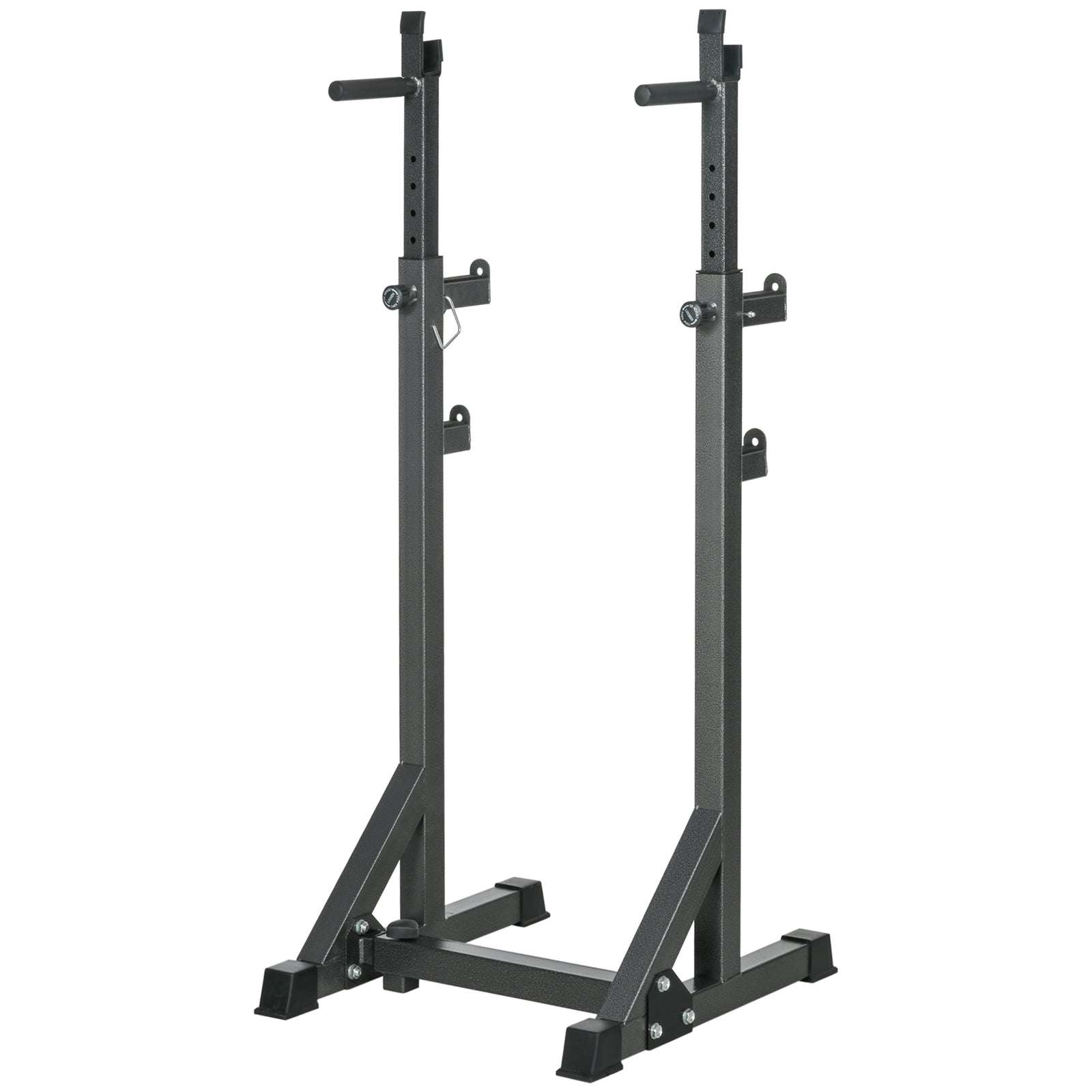 Heavy-duty Squat Rack Adjustable Weight Barbell Stand | Black