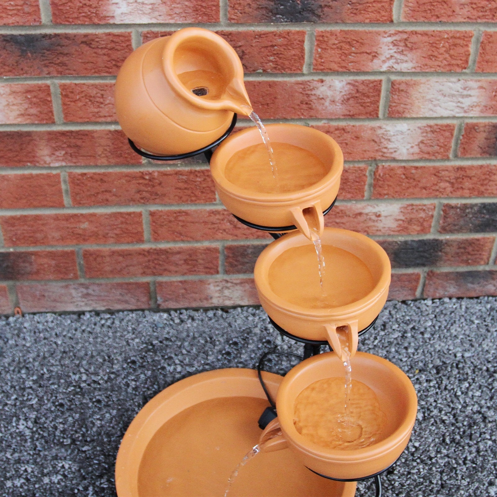 4 Tier Spilling Bowls Water Feature | Terracotta