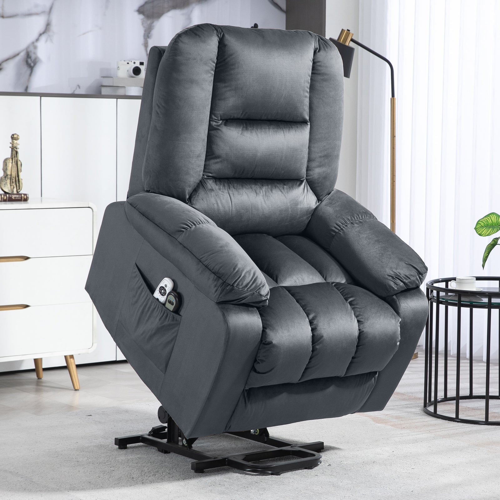 Lift Chair W/ Vibration Massage Heat Assembly | Gray