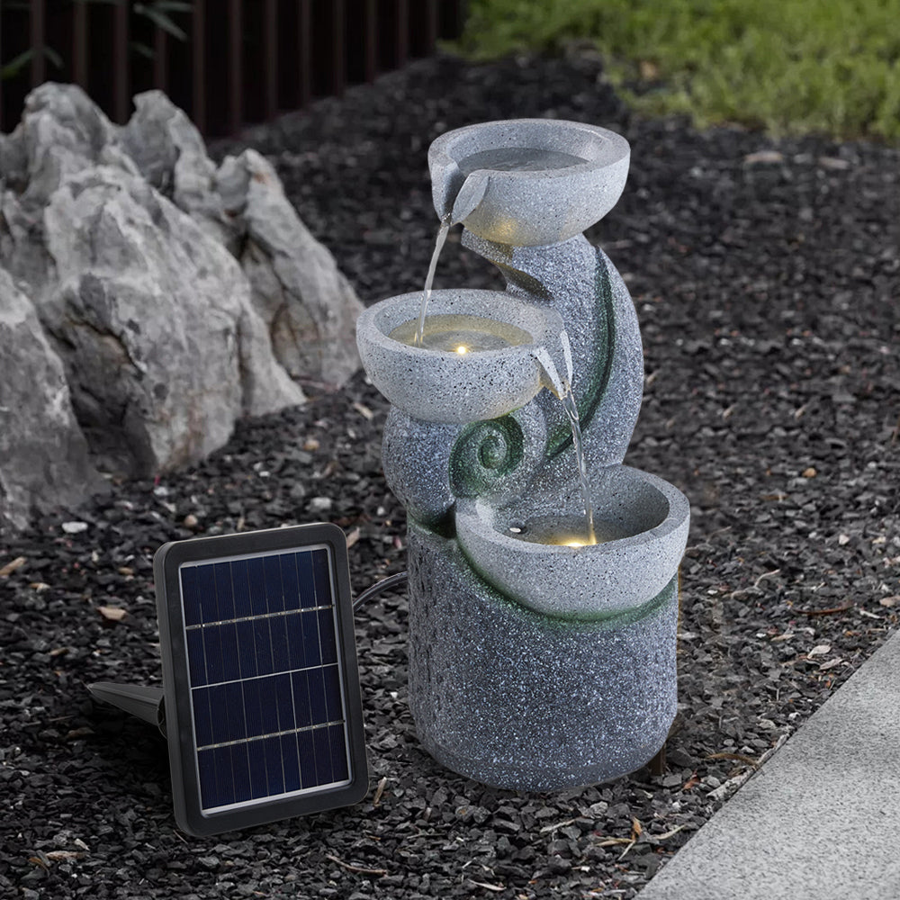 3-tier Outdoor Solar-powered Water Fountain Decor