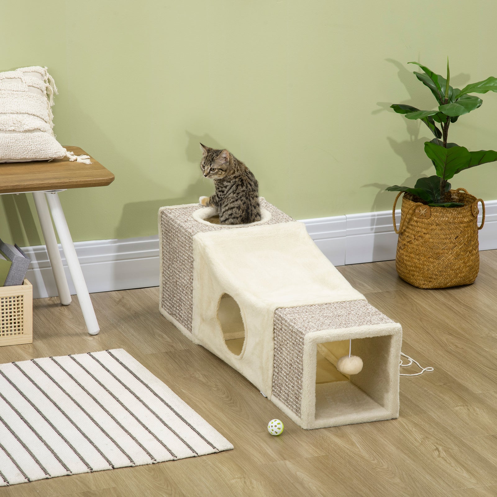 PawHut Cat Tunnel, Cat Play Tube For Indoor Kittens, Puppies, Rabbits