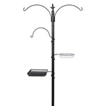 Heavy-duty Metal Bird Feeding Station With Bird Bath And 3 Hooks | Black