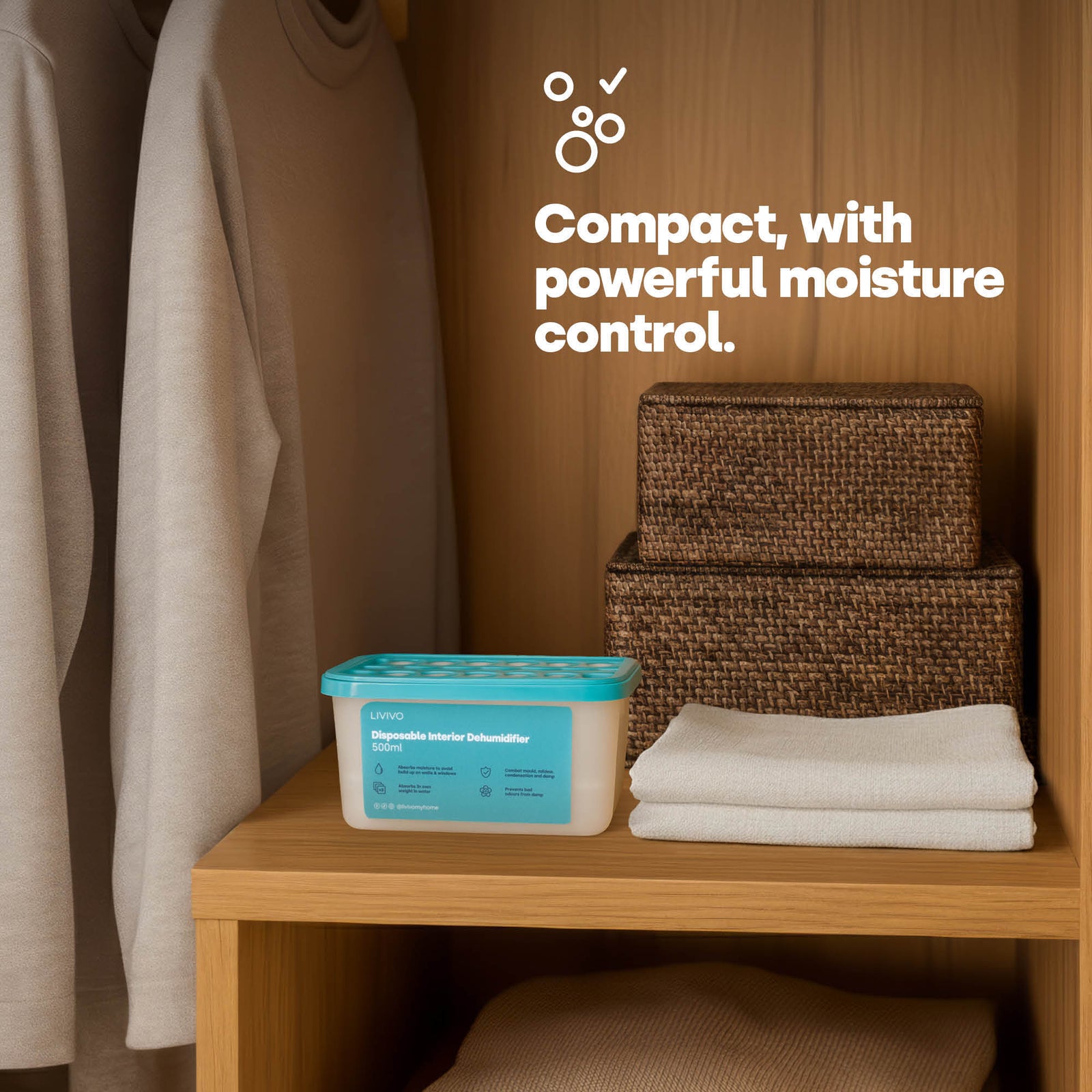 Compact Disposable Dehumidifier 500ml Pack Of 5