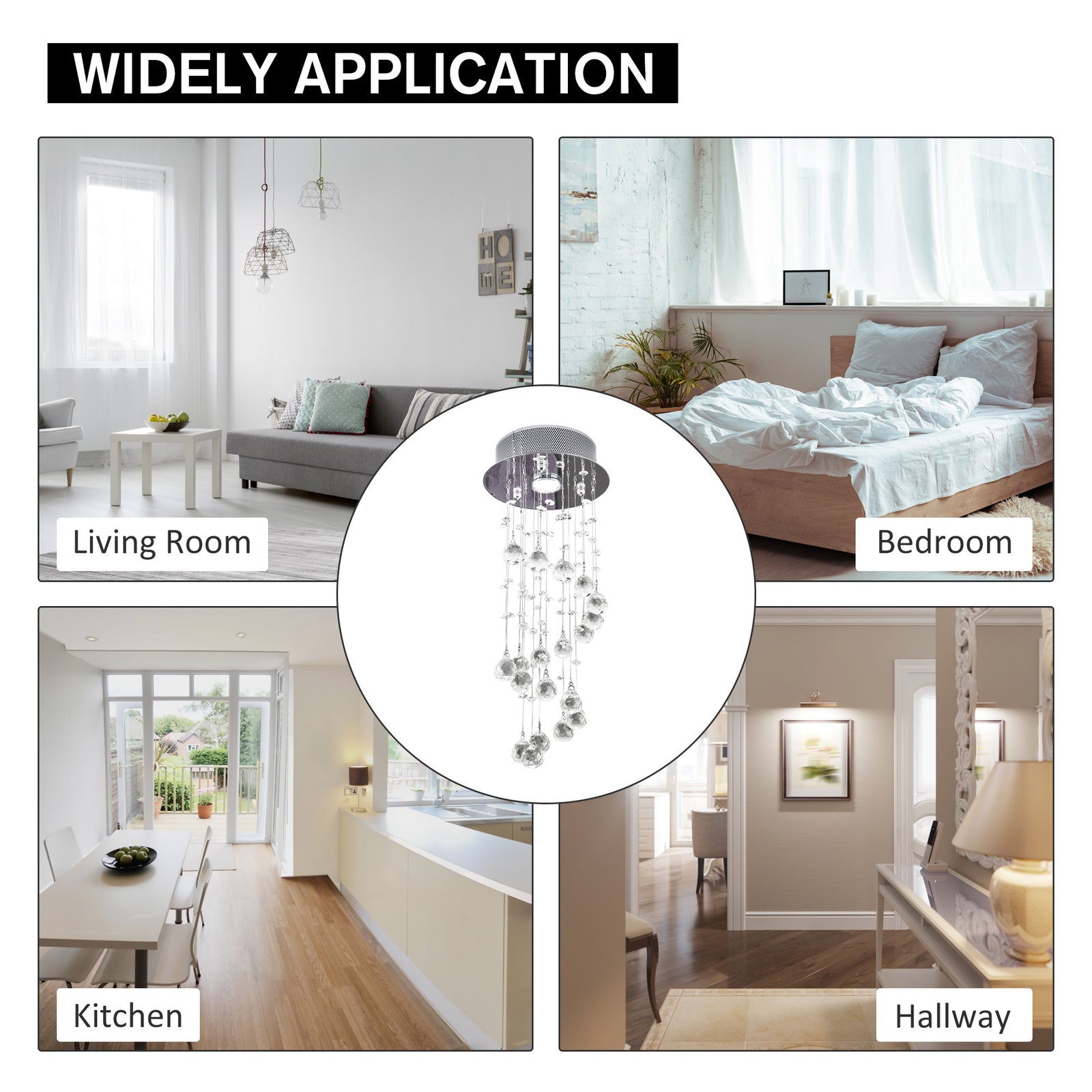 Crystal Ceiling Light Chandelier Spiral Rain Drop Pendant