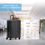 Large 30" Hard Shell Check In Suitcase 8 Spinner Wheels Hold Luggage | Large | Black