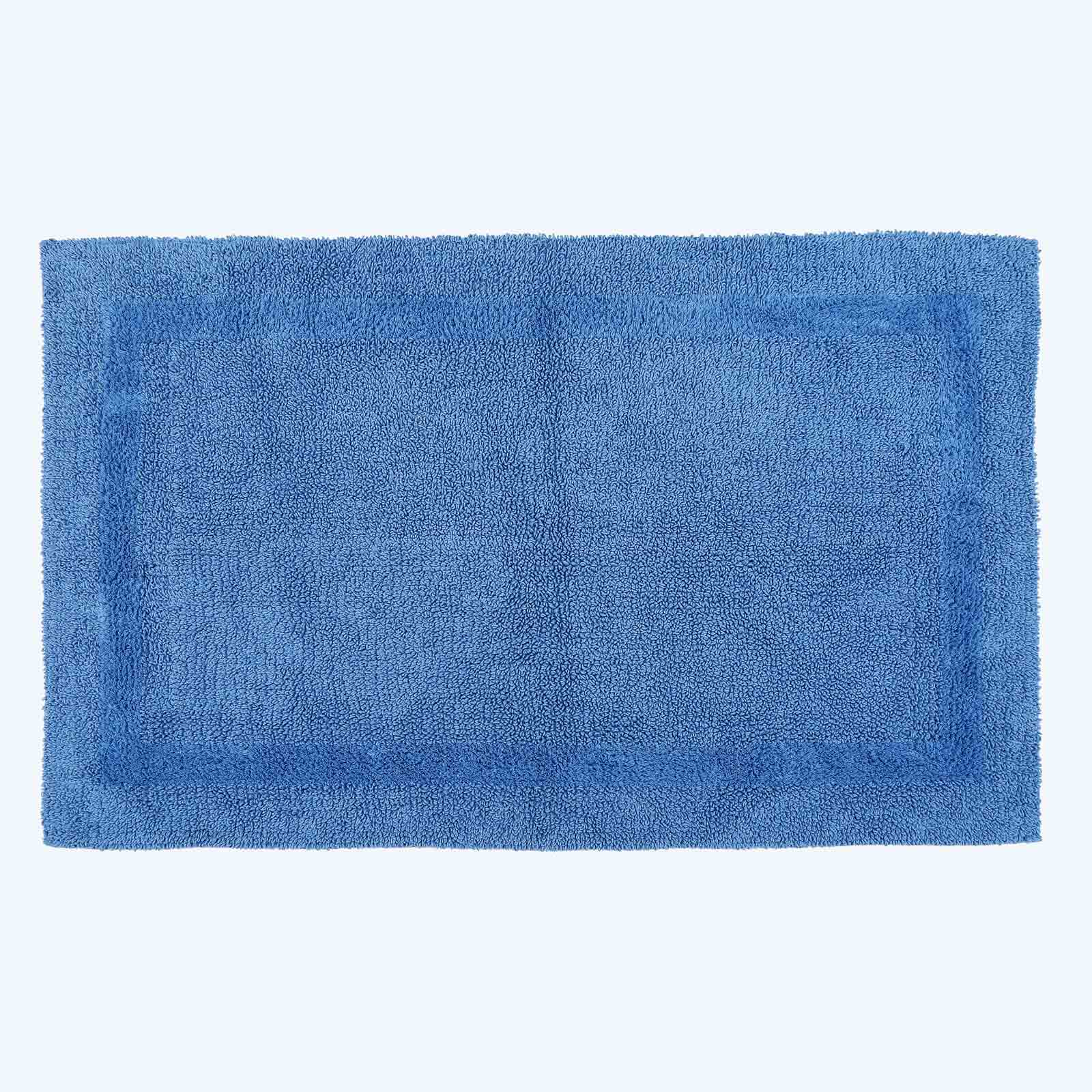 Luxury Reversible Cotton Bath Mat | 70 x 120cm | Cobalt Blue
