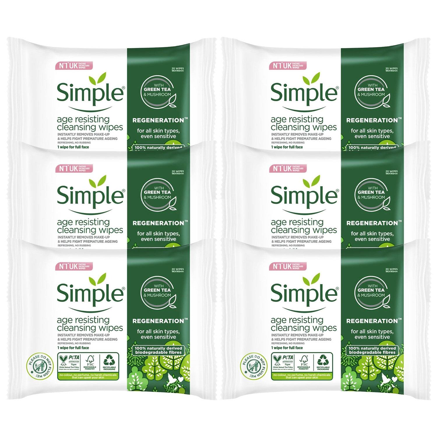 Regeneration Age-resisting Cleansing Wipes With Green Tea Goodness | Set-of-6