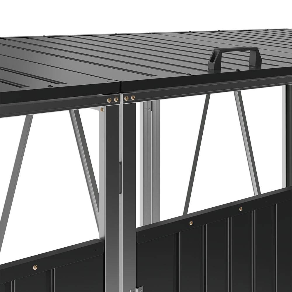 3 Bin Storage Shed – Heavy-duty Galvanized Steel Outdoor Bin Store With Lift-up Lids & Lockable Doors | Anthracite