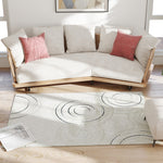 Swirl Pattern Washable Area Rug, Allergy-friendly Floor Carpet | M | Cream