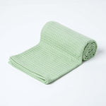 Organic Cotton Waffle Blanket/ Throw | 125cm x 150cm | Green