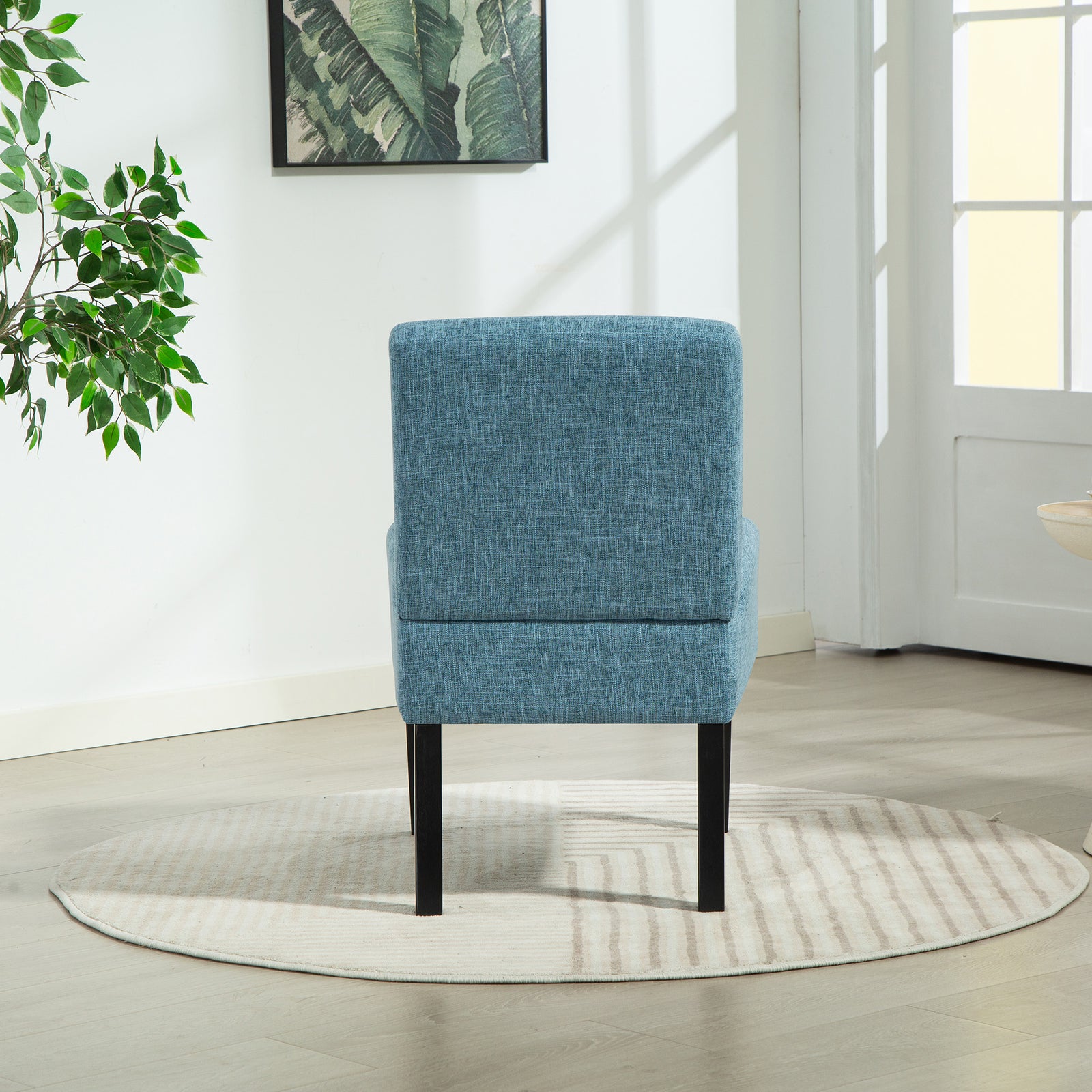 Elara Fabric Armless Accent Chair | Teal
