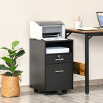 Mobile File Cabinet Lockable Documents Storage With Wheels | One Size | Black