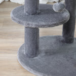 4 Tiers 104cm Cat Tree W/ Scratching Posts Perches  Hanging Ball | Gray