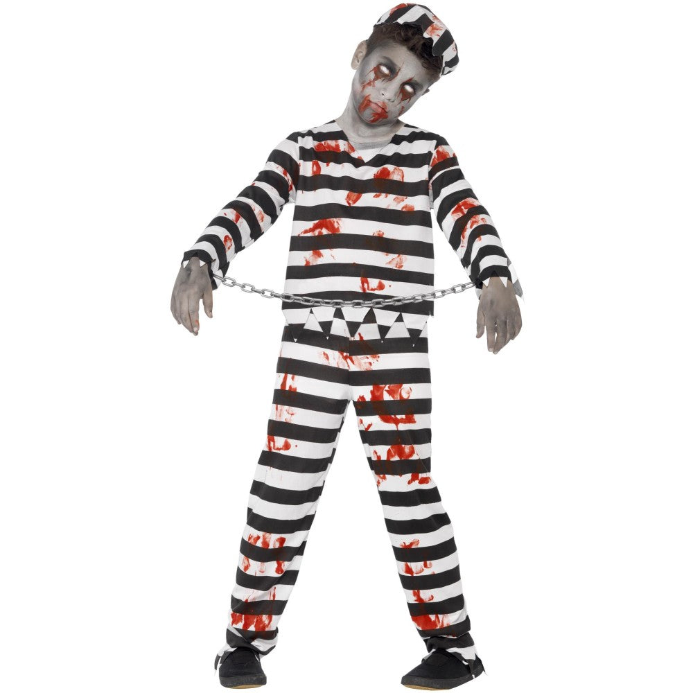 Zombie Convict Child Boy's Costume | Age 7-9