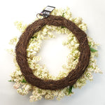 Leaf 55cm Artificial Hanging White Berry Wreath