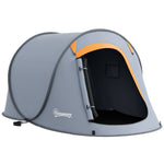 Pop Up 2 Man Tent, 2000mm Waterproof Camping Tent With Bag | Multi Colour