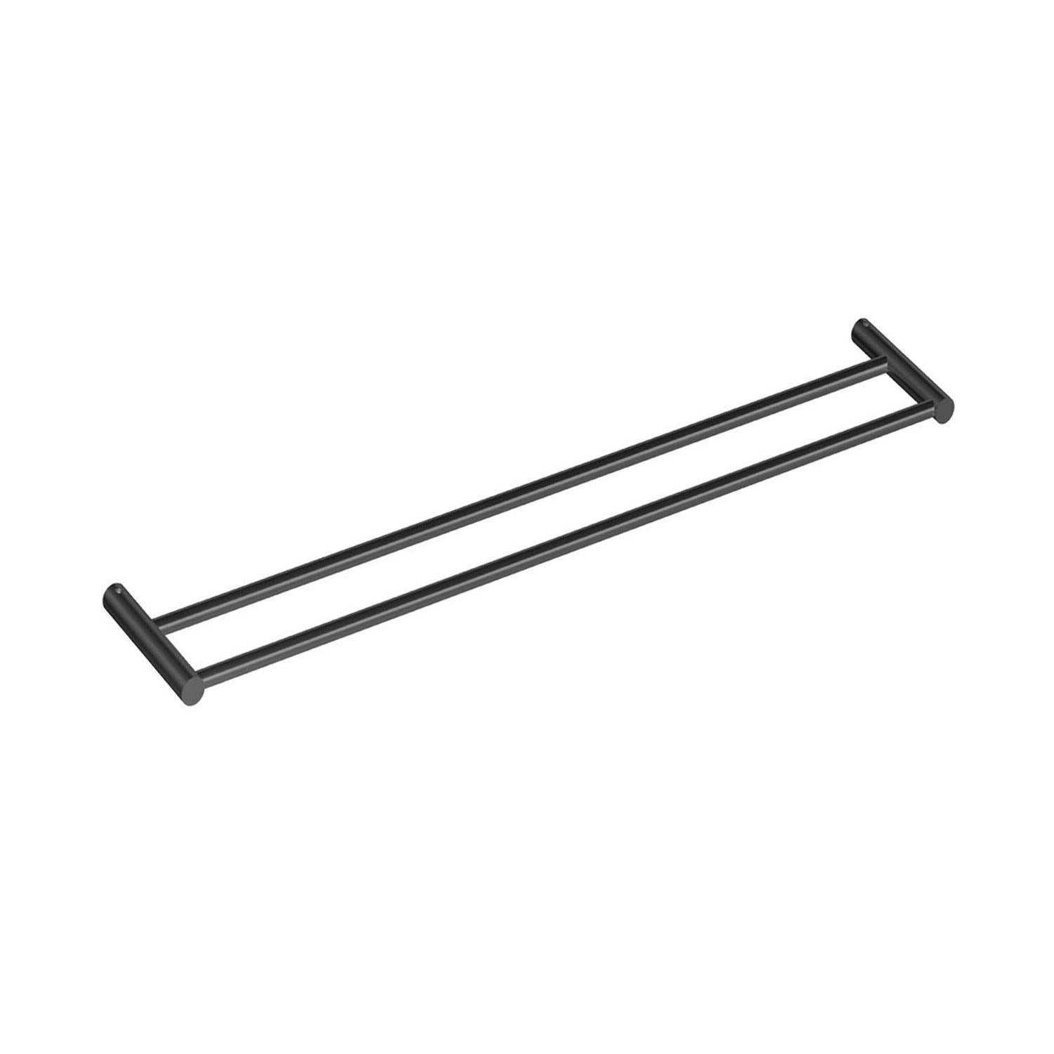 Double Towel Rack Matt Black Logic (60cm)