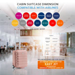 45x36x20cm Easyjet Free Cabin Bag 2 Wheel Suitcase Hard Shell Carry On | Cabin | Rose