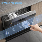 Black Freestanding Dishwasher With 12 Place Settings & 6 Washing Programs