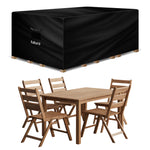 Rectangular Waterproof Garden Furniture Cover, Outdoor Patio Weatherproof Rattan Sofa Shield | 125 x 63 x 74cm | Black