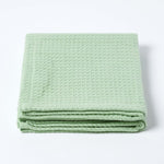 Organic Cotton Waffle Blanket/ Throw | 90cm x 112cm | Green