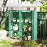 3 Tier Lean-to Mini Greenhouse With Green Hemmed Edging