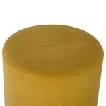 Solid Mango Wood In818 - Mustard Velvet Footstool With Gold Base