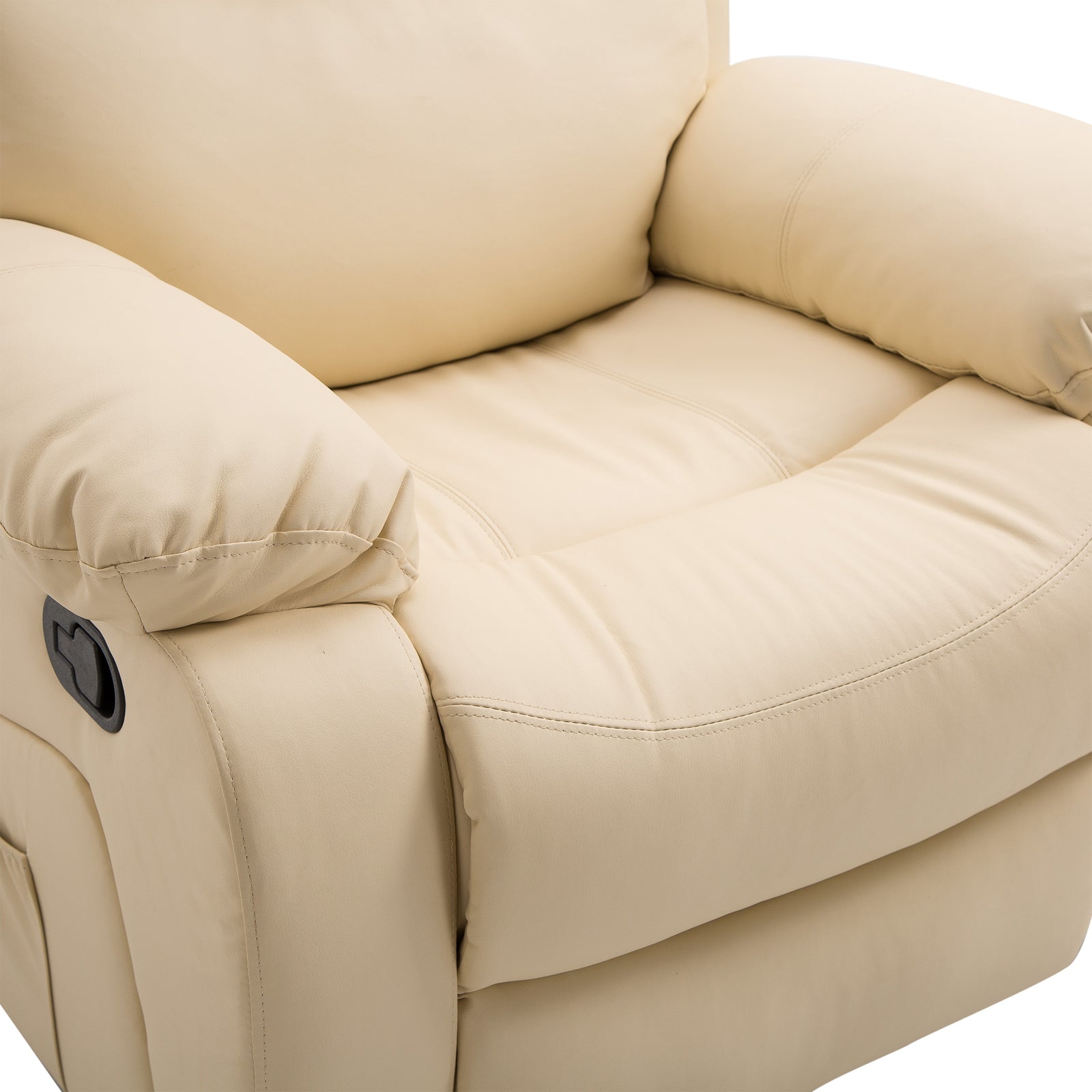 Massage Recliner Manual W/ Footrest Remote | Beige