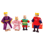 4 Wooden Royal Family Figures, 11cm Tall
