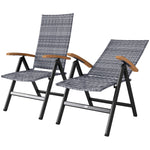 Outdoor Folding Rattan Chair, Dining Chair | Set of 2 | Light Grey