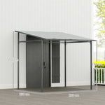 2.4 X 2.4 M Wall Mounted Pergola Gazebo, Upf30+ | Light Grey