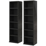 Set Of 2 Cd Storage Units Adjustable Shelves High Gloss | One Size | Black