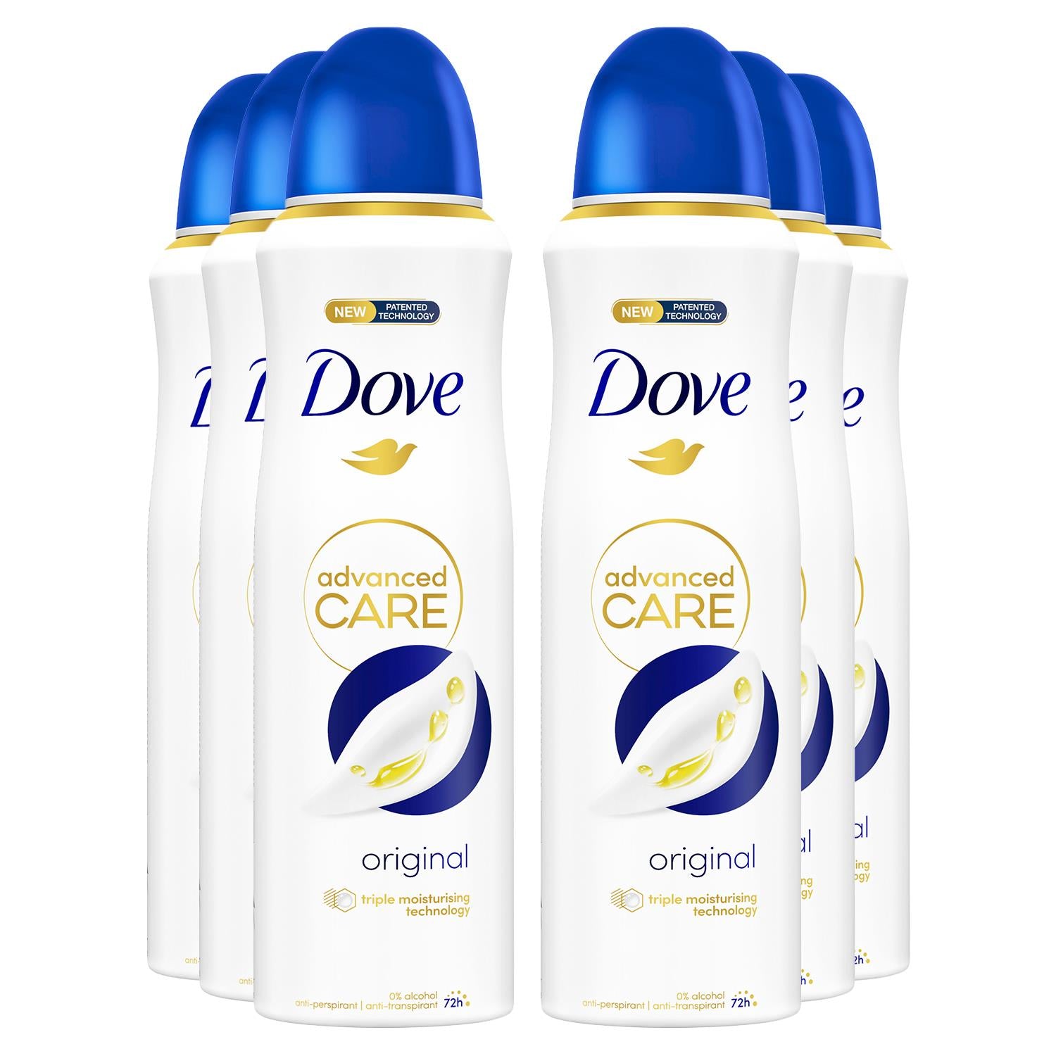 Advanced Care Anti-perspirant Deodorant Spray Original, 6x 200ml | White