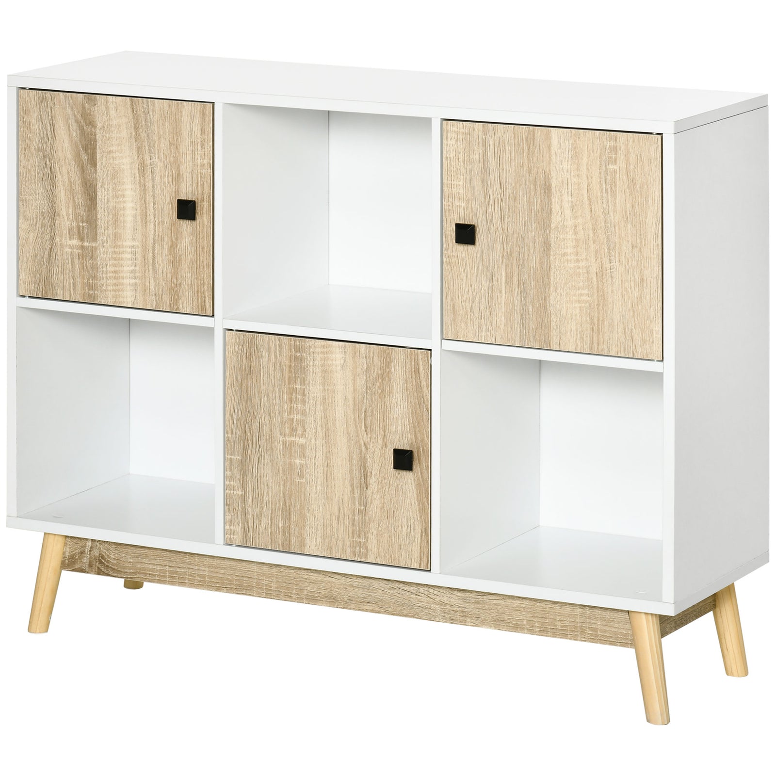 Bookcase Display Cabinet With 6 Storage Cubes Living Room | One Size | Natura
