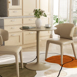 Round Dining Table, Modern Kitchen Table With Steel Base | Brown