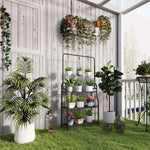 3 Tier Plant Stand W/ Hanging Hooks For Balcony Living Room